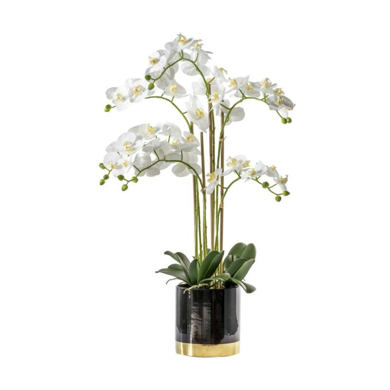 Endon Orchid White w/Black Gold Pot 500x320x800mm - ED-505...