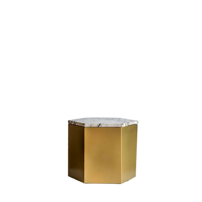 Endon Lydden Side Table Gold 450x450x350mm - ED-5059413403...