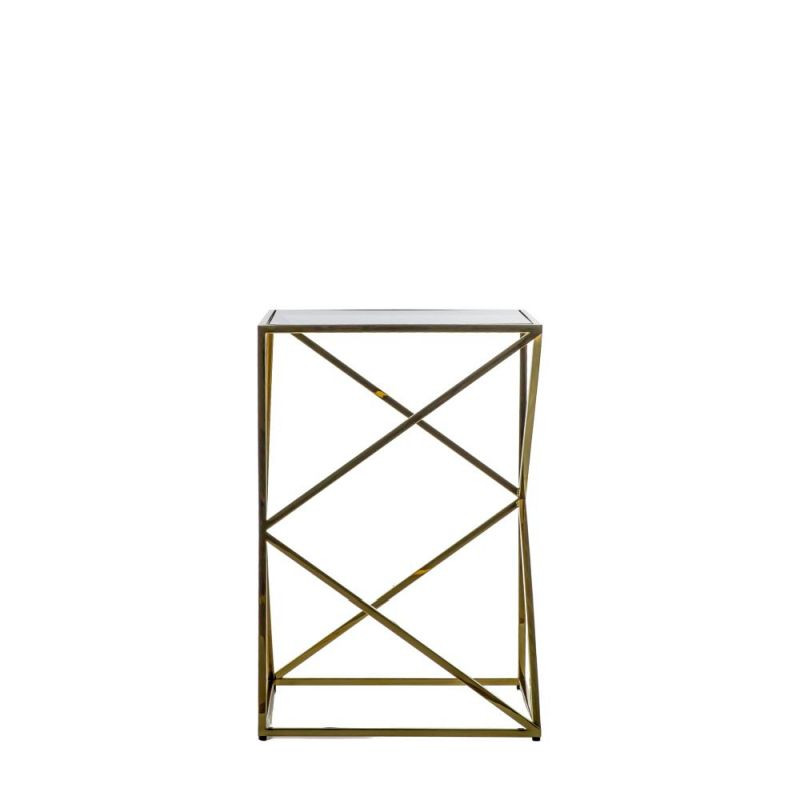 Endon Parma Side Table Gold 430x430x635mm - ED-50594134051...
