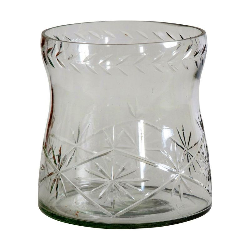 Endon Bauzon Crystal Cut Vase Large Clear 180x180x180mm - ...