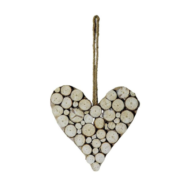 Endon Waterford Wood Slice Heart 250x20x265mm - ED-5059413...