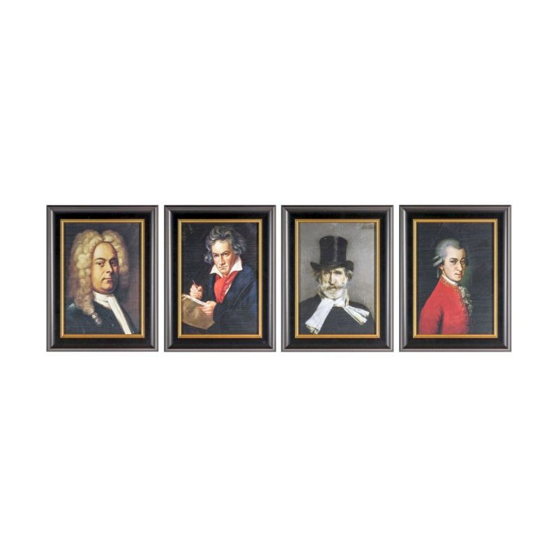 Endon The 4 Composers Framed Art Set of 4 290x26x380mm - E...