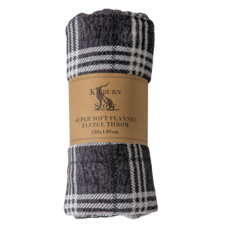 Endon Checkmate Rolled Fleece Grey 1400x1800mm - ED-505941...