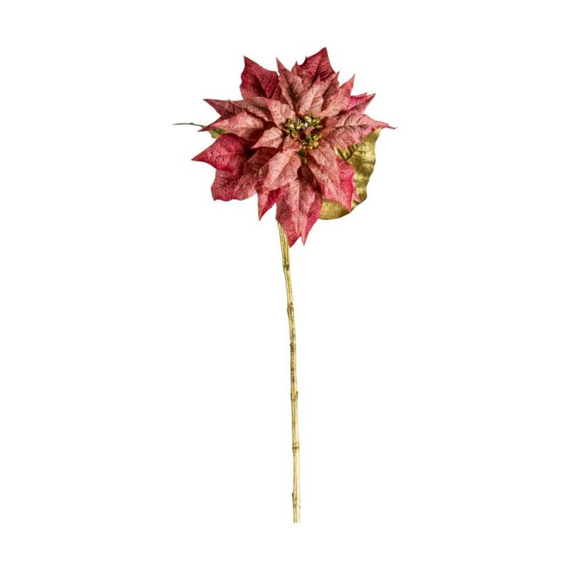 Endon Poinsettia Velvet Stem w/Leaves Blush (3pk) 700mm - ...