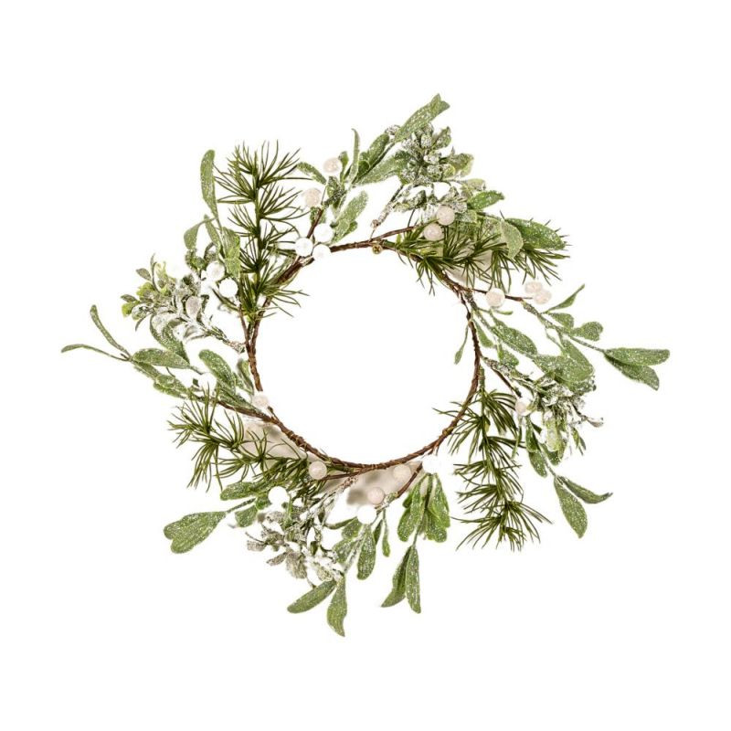 Endon White Berry Olive Leaves Candle Ring Large - ED-5059...