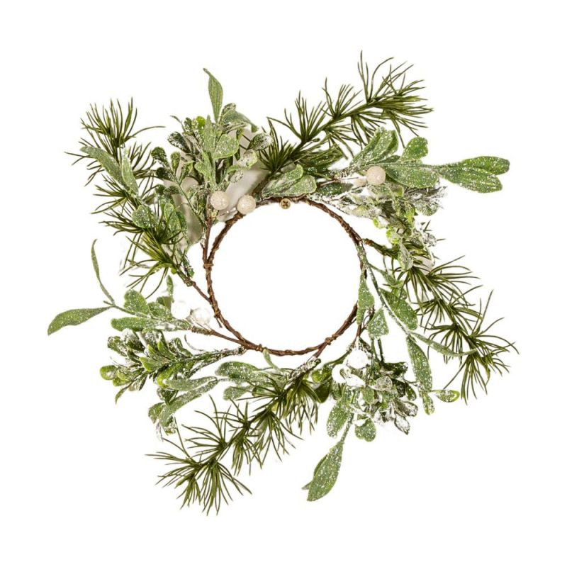 Endon White Berry Olive Leaves Candle Ring Small - ED-5059...