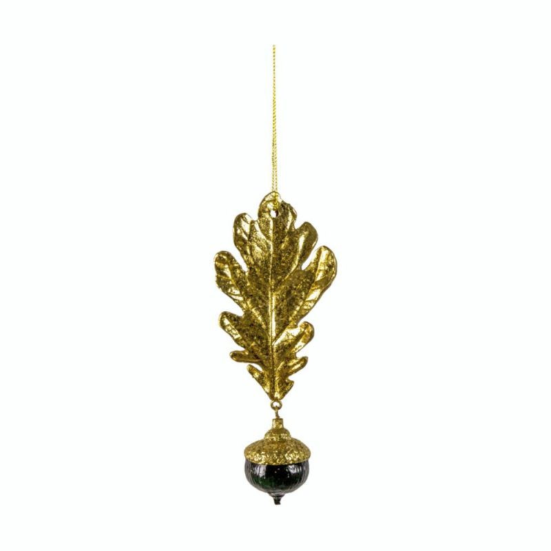 Endon Acorn with Leaf Decoration Black Gold (3pk) 150mm - ...