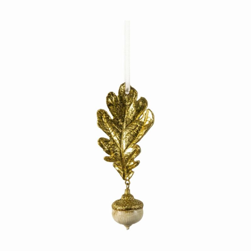 Endon Acorn with Leaf Decoration White Gold (3pk) 150mm - ...