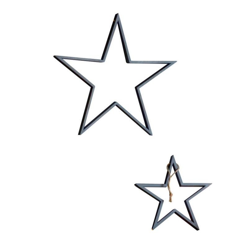 Endon Andonno Wooden Stars Grey (Set of 2) 450x30x430mm - ...