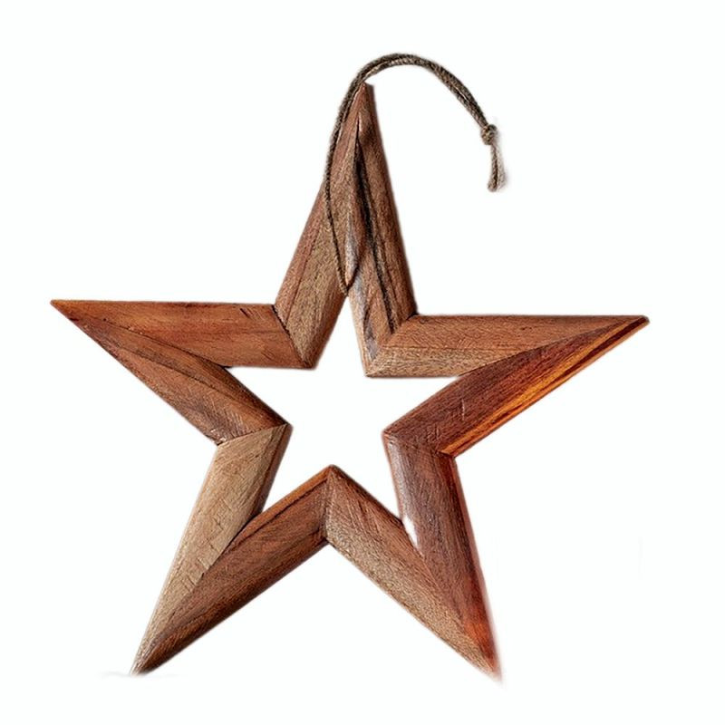 Endon Priola Wooden Star Natural Small 315x10x300mm - ED-5...