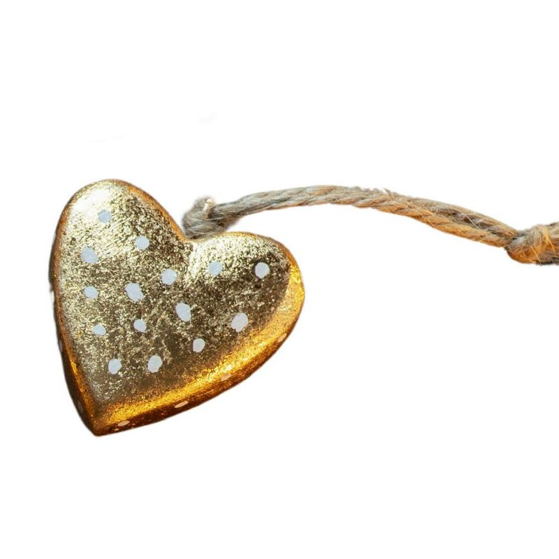 Endon Hanging Dotted Hearts Gold (6pk) 50x35x50mm - ED-505...