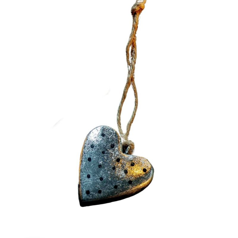 Endon Hanging Dotted Hearts Silver (6pk) 50x35x50mm - ED-5...