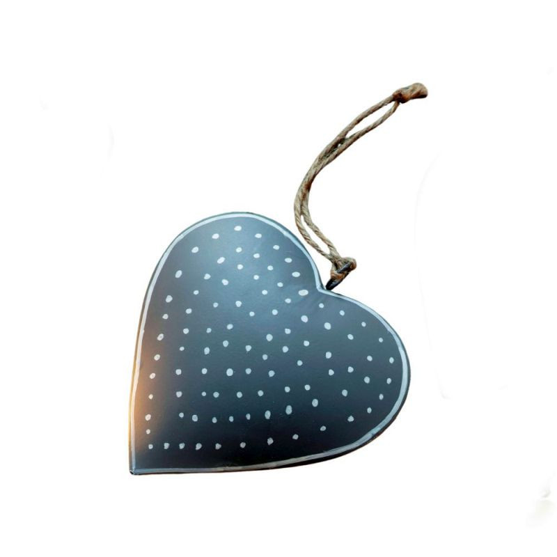 Endon Hanging Metal Heart w/Dots Grey (2pk) 125x40x125mm -...