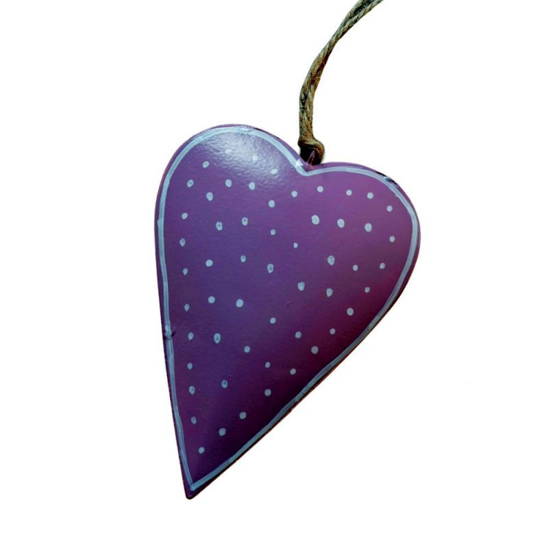 Endon Hanging Metal Heart w/Dots Pink (2pk) 95x40x130mm - ...