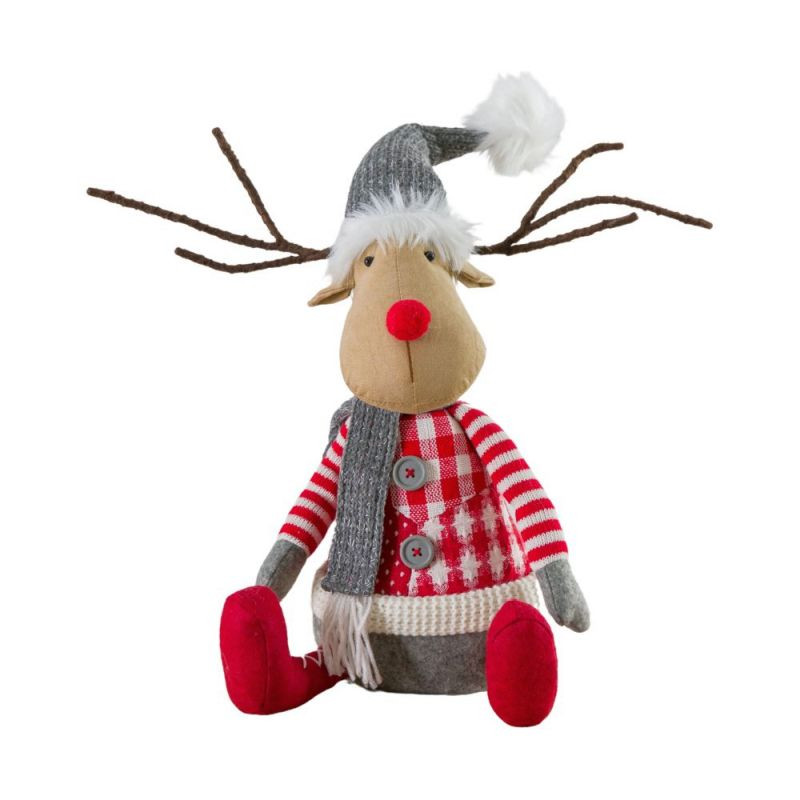 Endon Reindeer Sitting Brown/Red/Grey 250x160x305mm - ED-5...