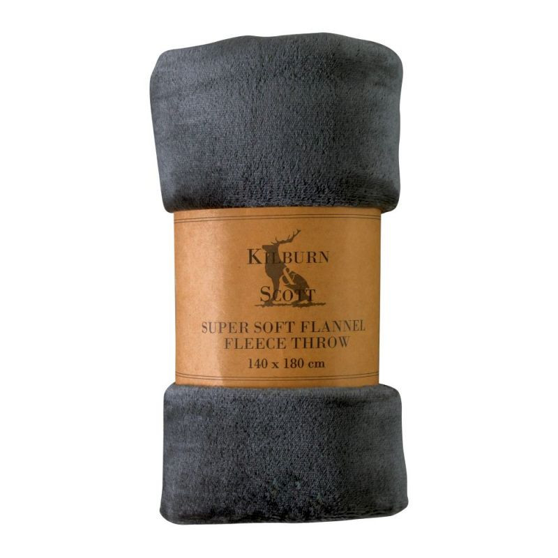 Endon Rolled Flannel Fleece Charcoal 1400x1800mm - ED-5059...