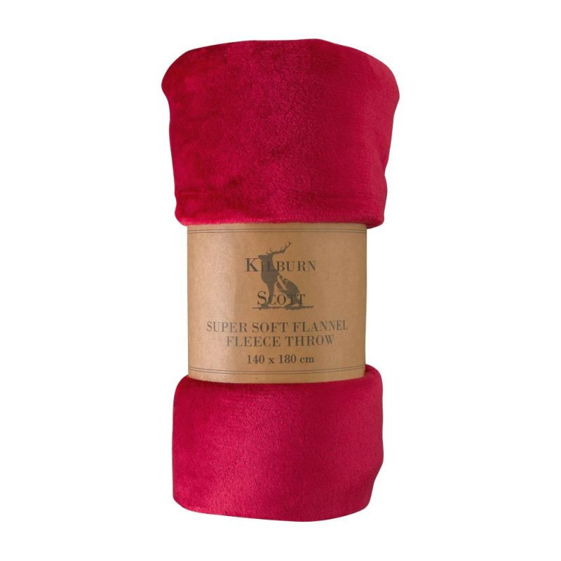 Endon Rolled Flannel Fleece Red 1400x1800mm - ED-505941344...