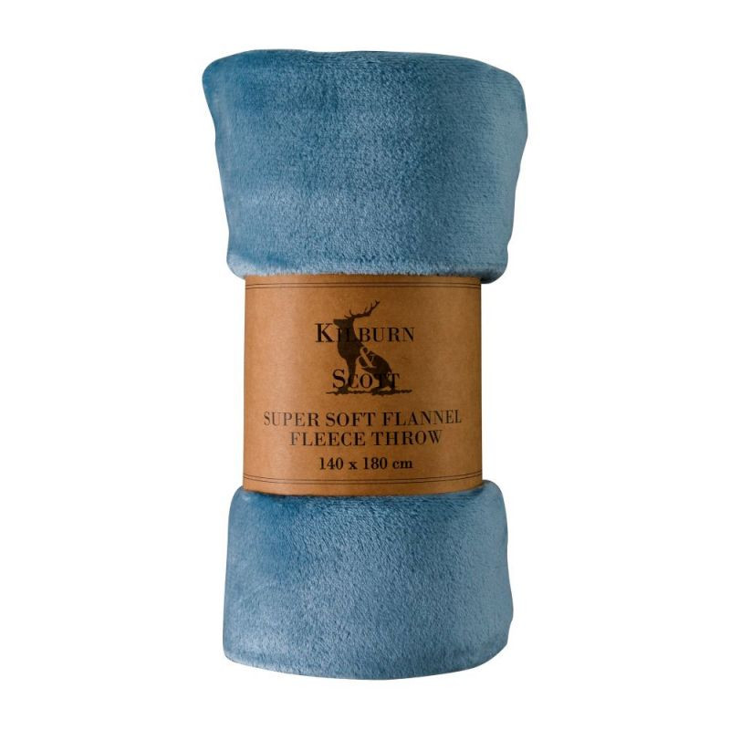 Endon Rolled Flannel Fleece Denim Blue 1400x1800mm - ED-50...