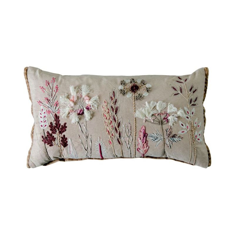 Endon Amaryllis Embroidered Cushion Blush 600x350mm - ED-5...