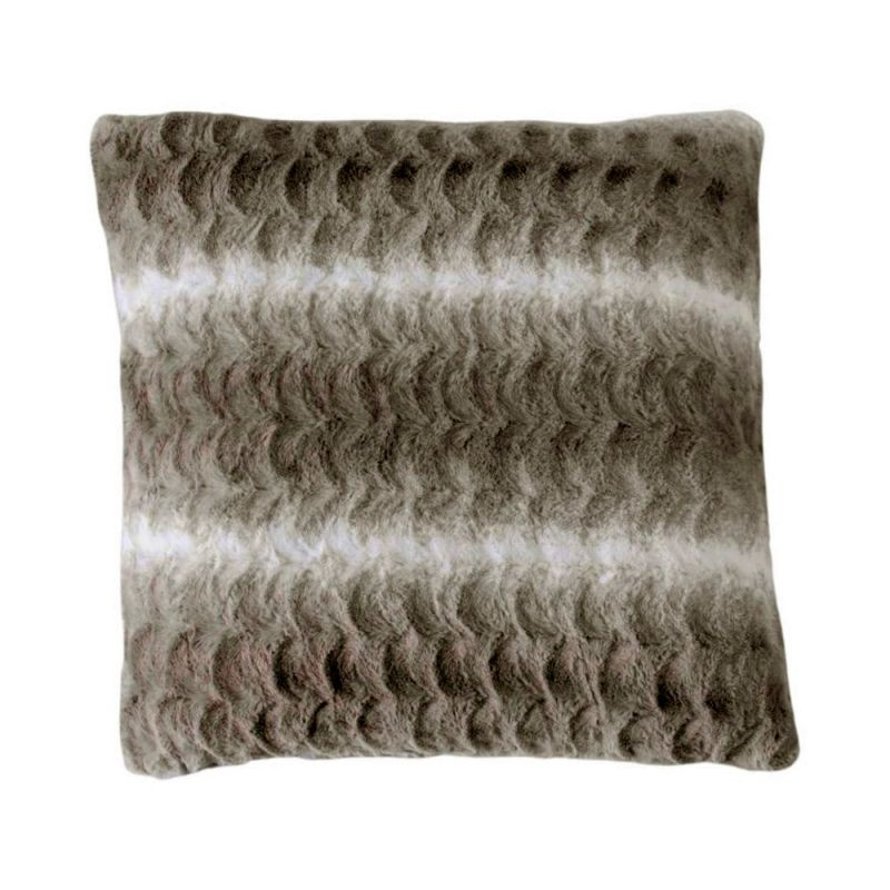 Endon Stripe Faux Fur Cushion Grey 550x550mm - ED-50594136...