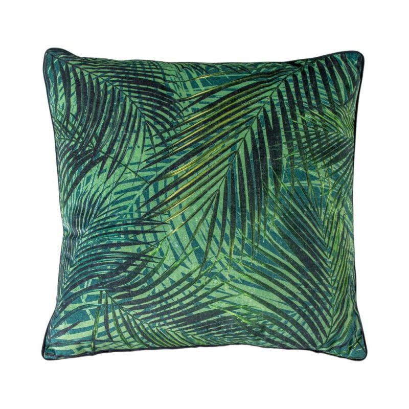 Endon Palm Leaf Cushion Teal 550x550mm - ED-5059413672781