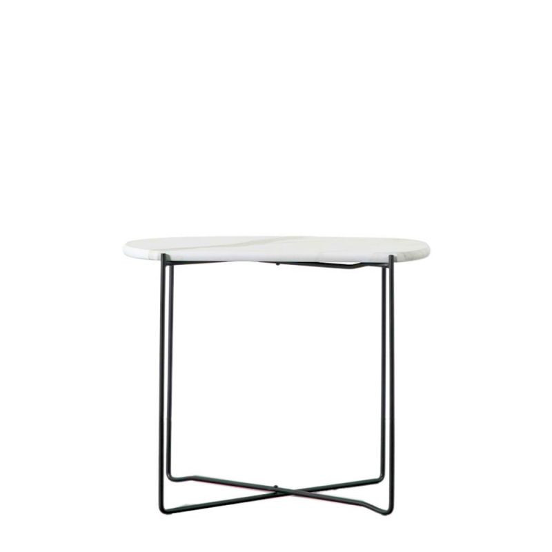 Endon Linford Side Table White Marble 600x470x500mm - ED-5...