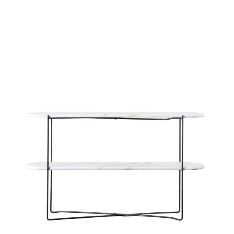 Endon Linford Console Table White Marble 1200x320x700mm - ...