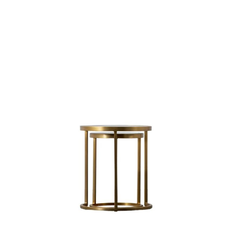 Endon Rowe Nest of Two Tables Gold - ED-5059413693199