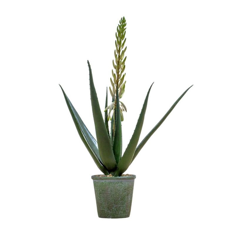 Endon Potted Aloe with Flowers Green White H660mm - ED-505...