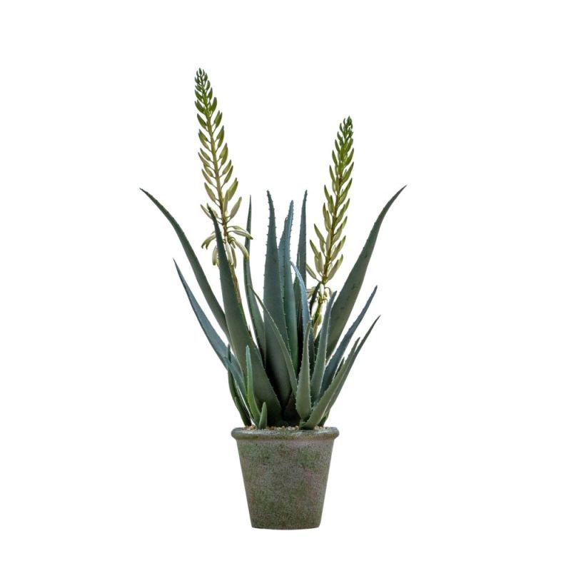 Endon Potted Aloe with Flowers Green White H760mm - ED-505...