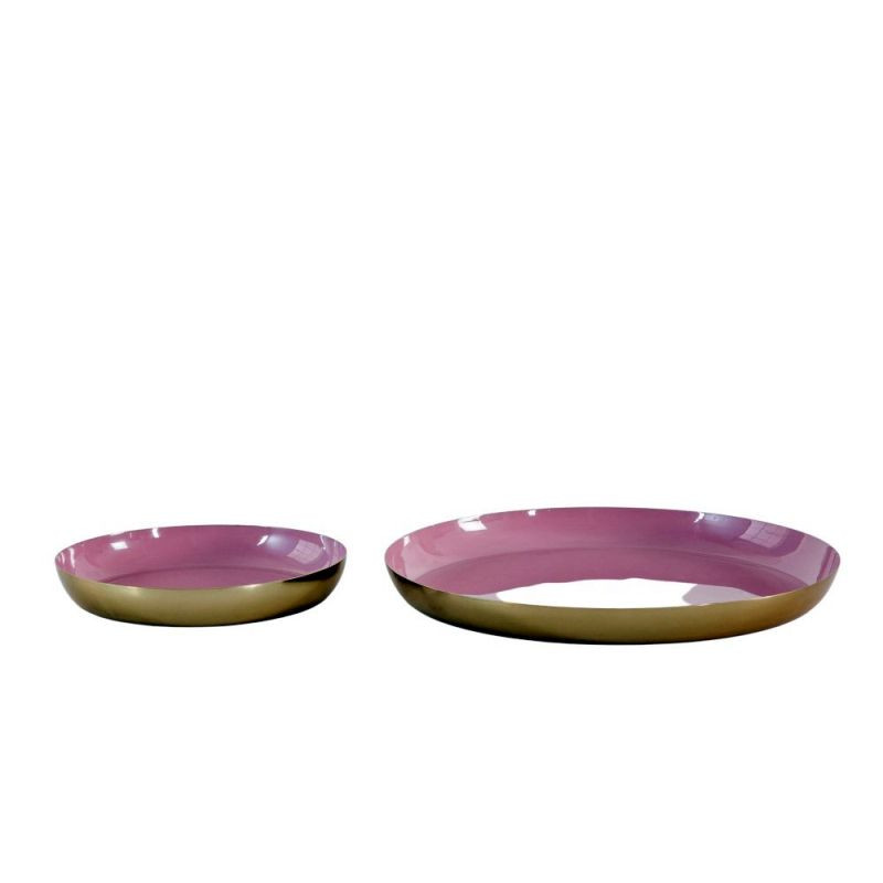 Endon Cassie Trays Pink/Gold (Set of 2) 310x310x30mm - ED-...
