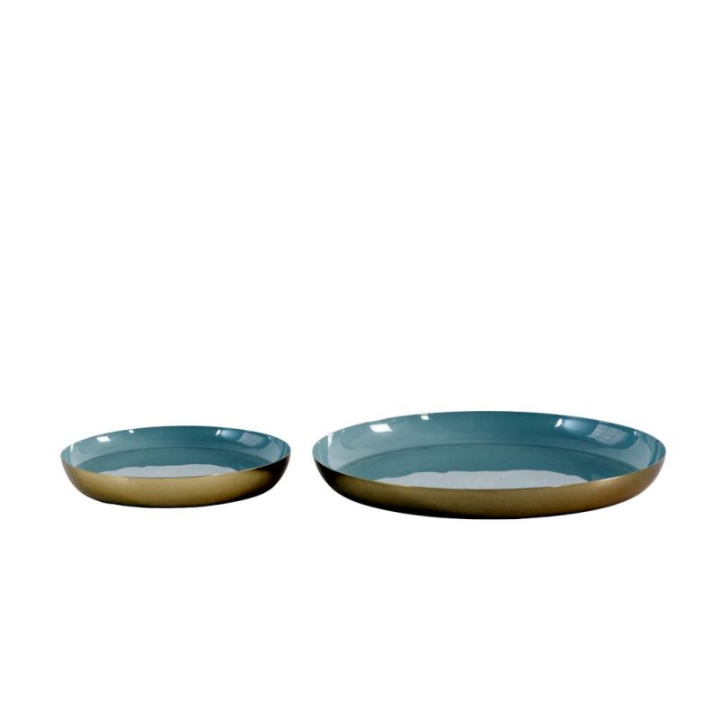 Endon Cassie Trays Mint/Gold (Set of 2) 310x310x30mm - ED-...