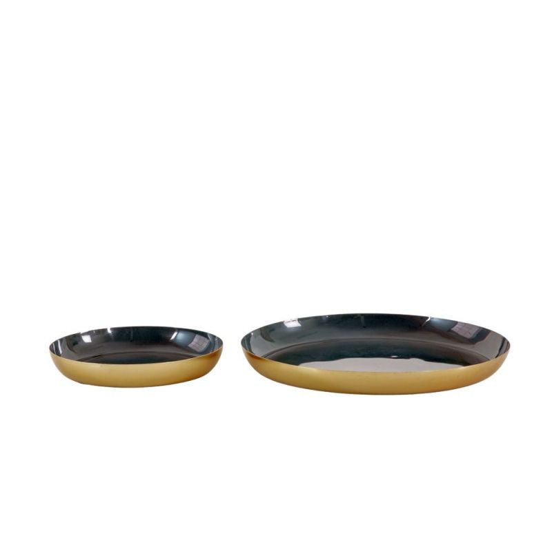 Endon Cassie Trays Teal/Gold (Set of 2) 310x310x30mm - ED-...