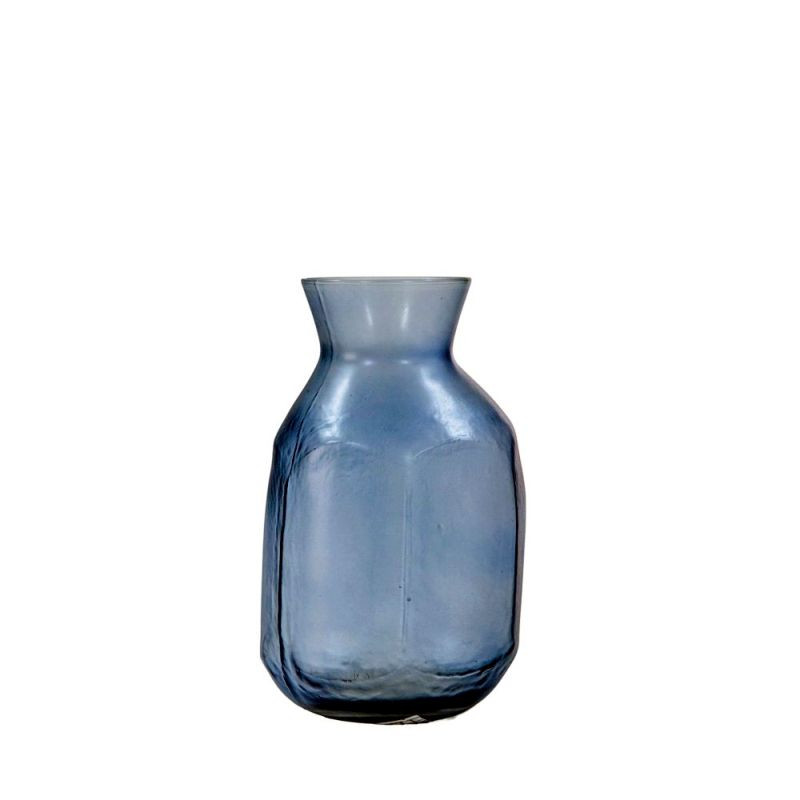 Endon Arno Vase Medium Blue 150x150x240mm - ED-50594136948...