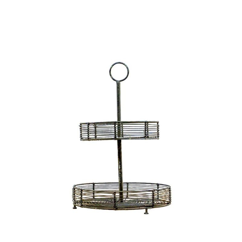 Endon Barton Wire Cake Stand Small AntGrey 250x250x370mm -...
