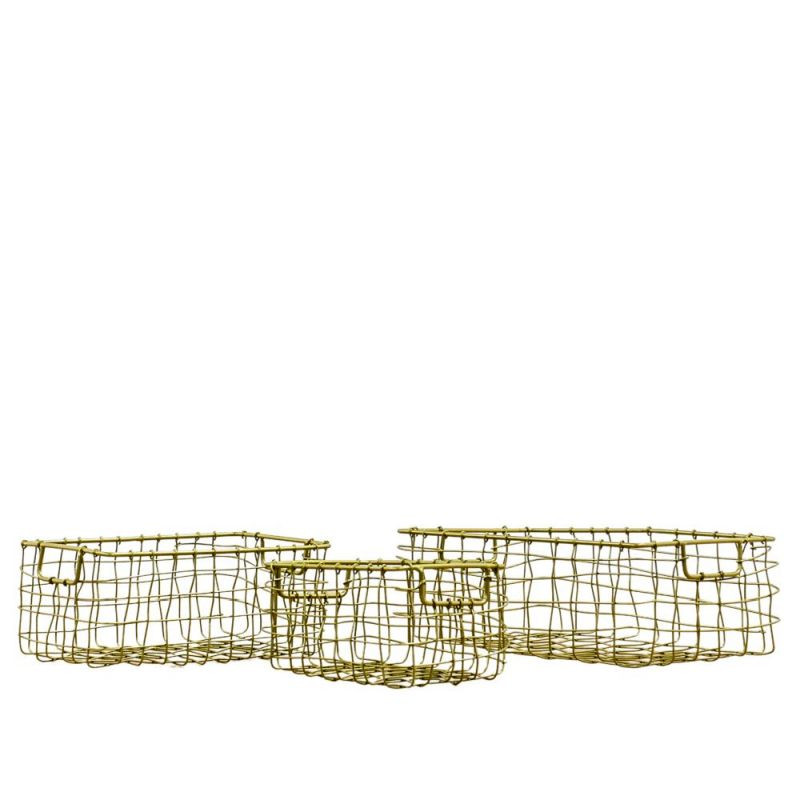 Endon Mini Wire Baskets (S/3) Antique Brass 235x150mm - ED...