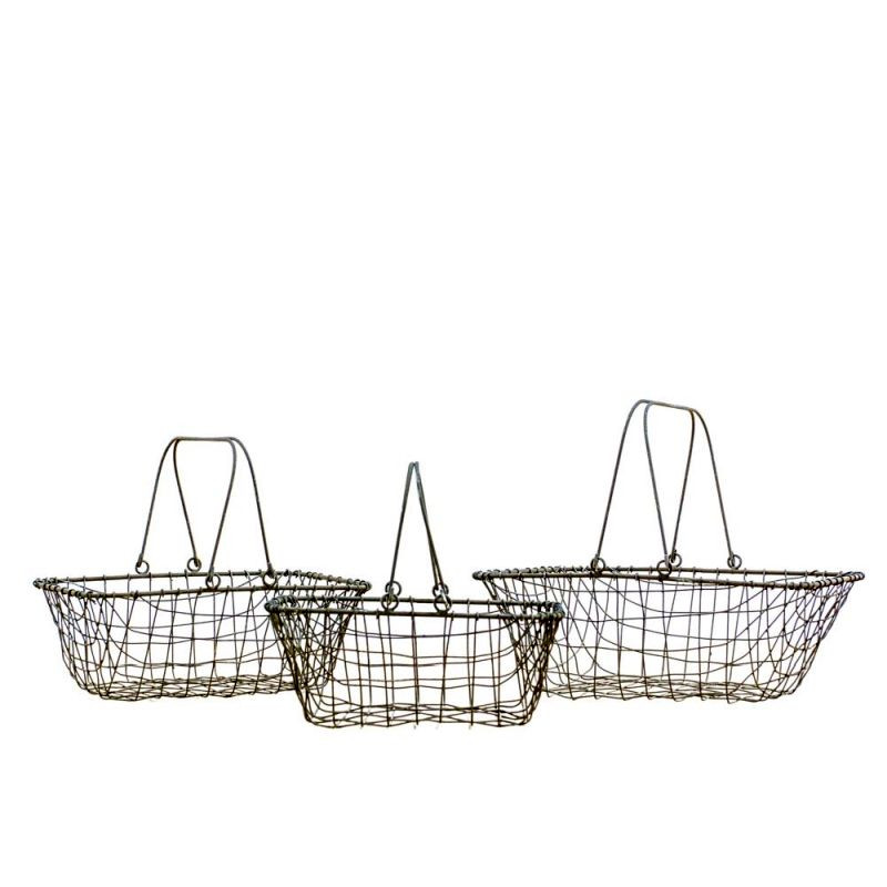 Endon Ellie Wire Baskets (S/3) Antq Grey 350x300x140mm - E...
