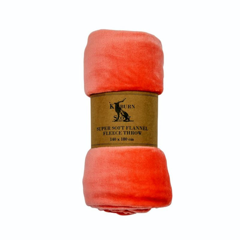 Endon Rolled Flannel Fleece Coral 1400x1800mm - ED-5059413...