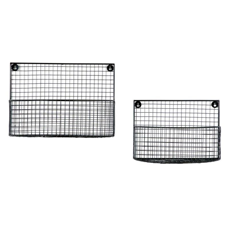 Endon Byron Wire Wall Baskets (Set of 2) 400x220x230mm - E...