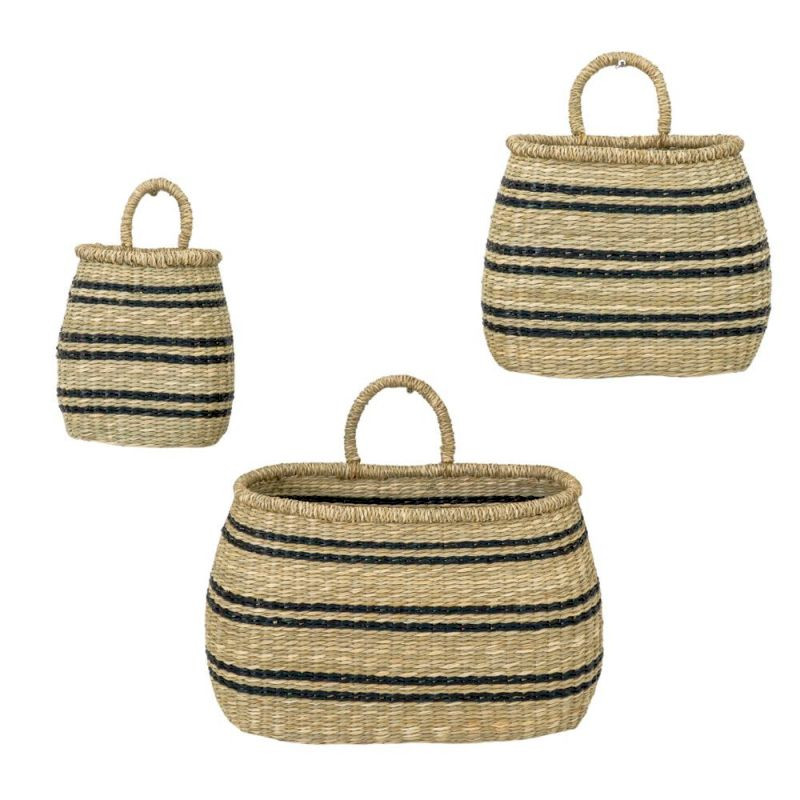 Endon Amiri Wall Basket Set of 3 Seagrass 360x150x210mm - ...
