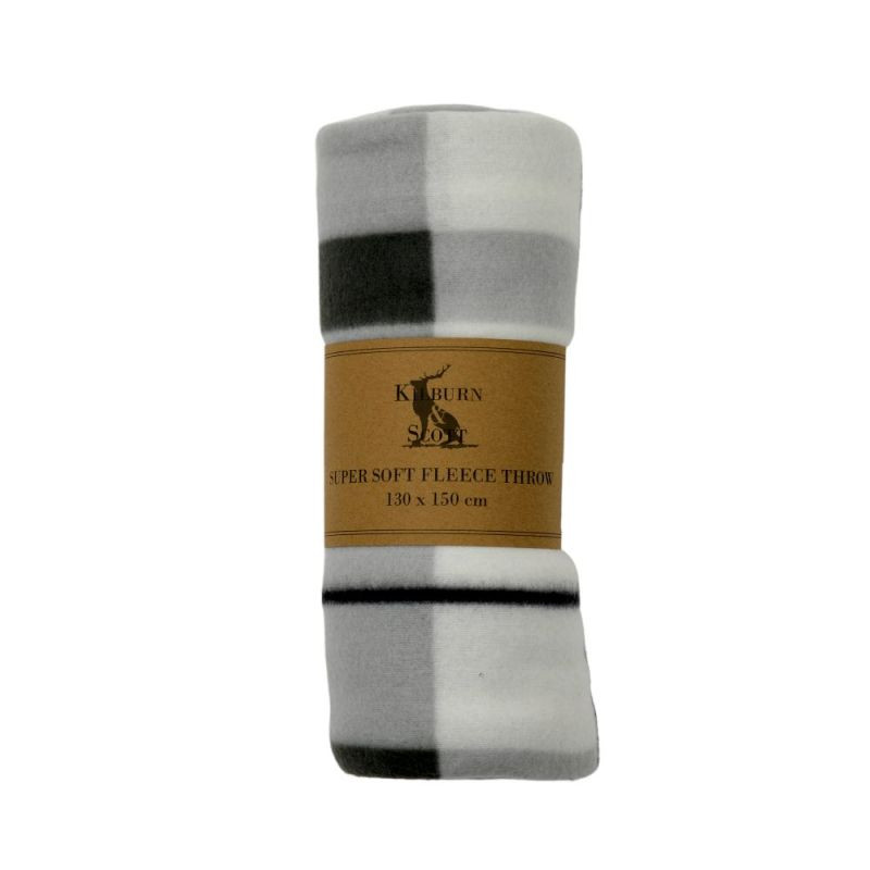 Endon Checked Fleece Blanket Charcoal 1300x1500mm - ED-505...
