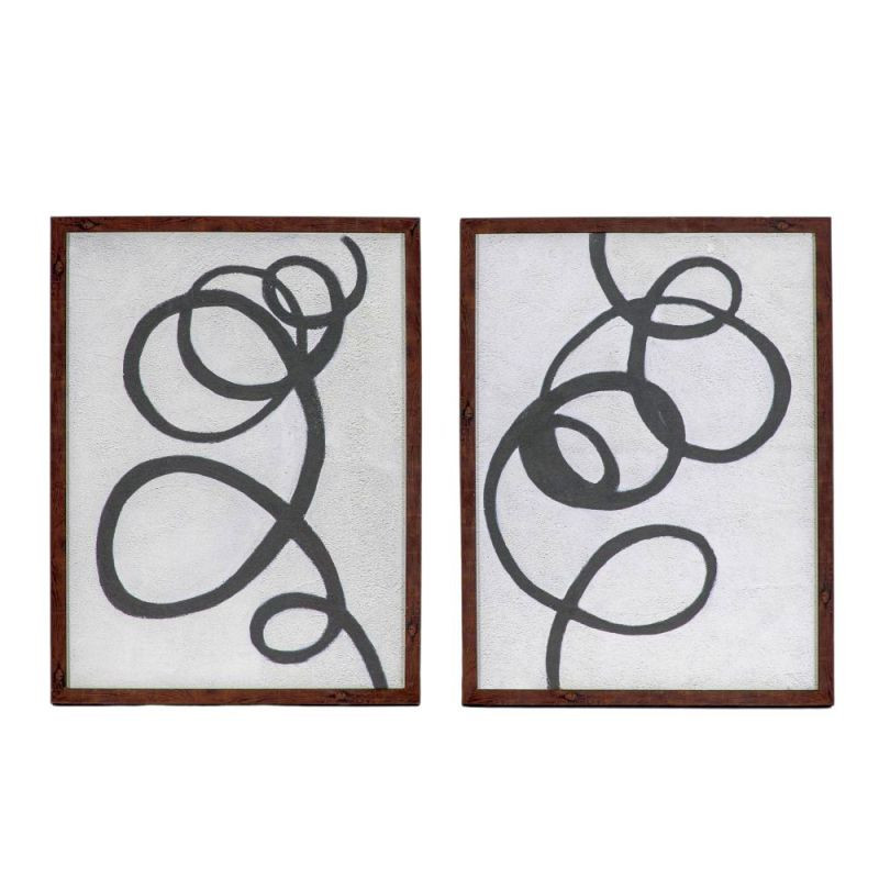 Endon Ink Whirl Framed Art Set of 2 - ED-5059413702082