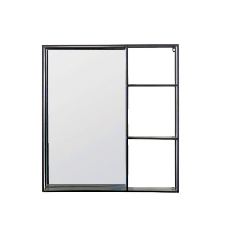 Endon Bassan Mirror Shelf Black 600x120x650mm - ED-5059413...