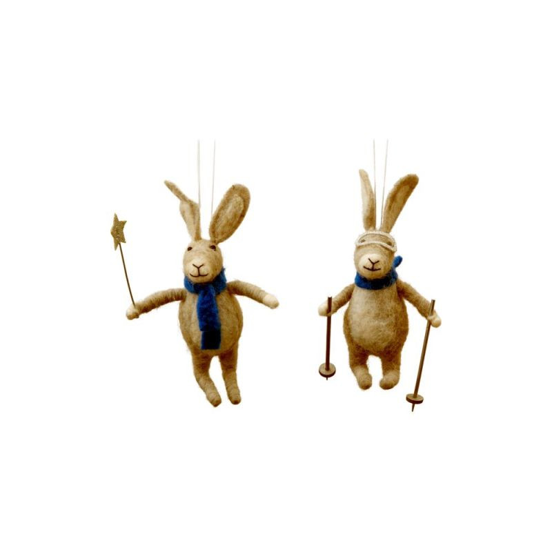 Endon Skiing Hares Grey (Set of 2) 60x70x150mm - ED-5059413755057