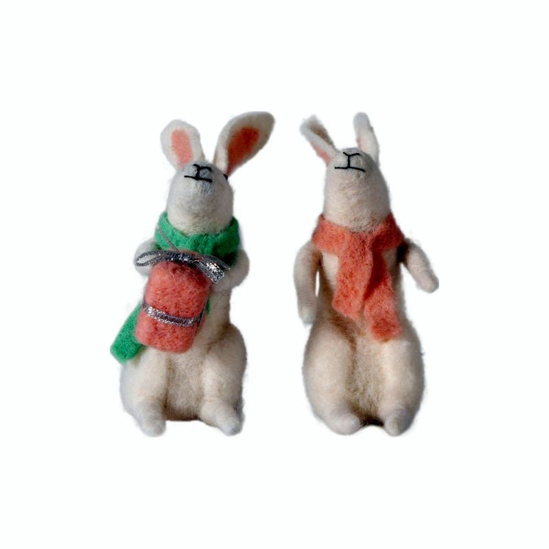 Endon Gifting Hares White (Set of 2) 100x130x170mm - ED-50...