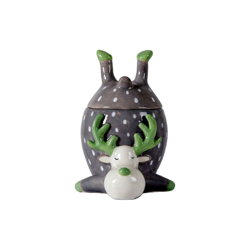 Endon Reindeer Pot with Lid Grey 145x125x175mm - ED-505941...