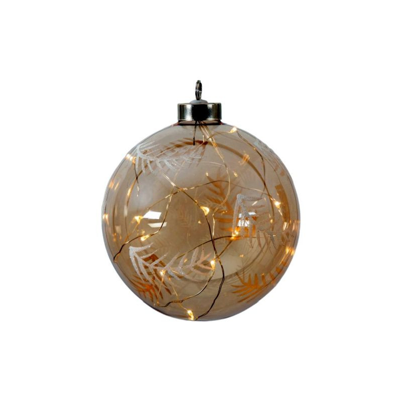 Endon Feather Etched Bauble with LED Amber 120x120x140mm - ED-5059413755835