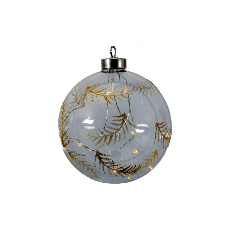 Endon Feather Etched Bauble with LED Clear 120x120x140mm -...