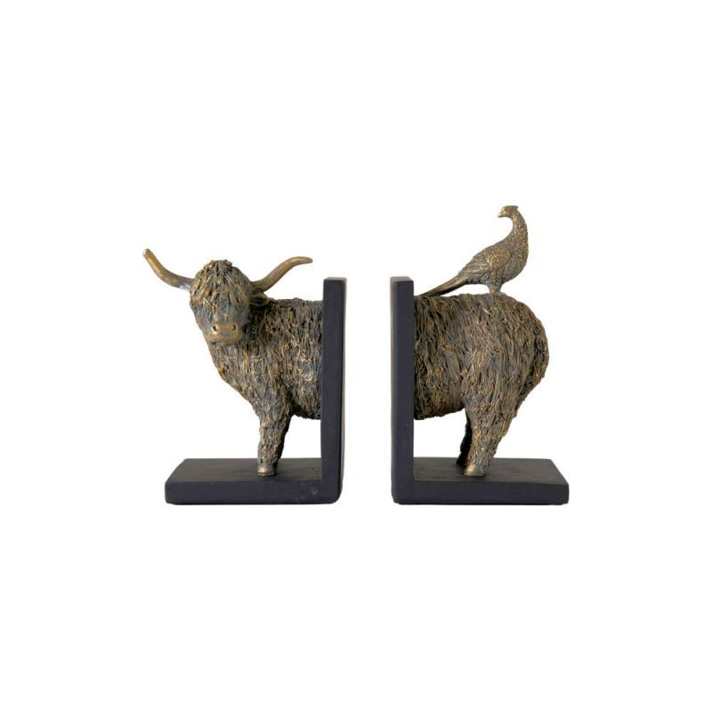 Endon Highland Cow Bookends (Set of 2) 250x100x200mm - ED-...