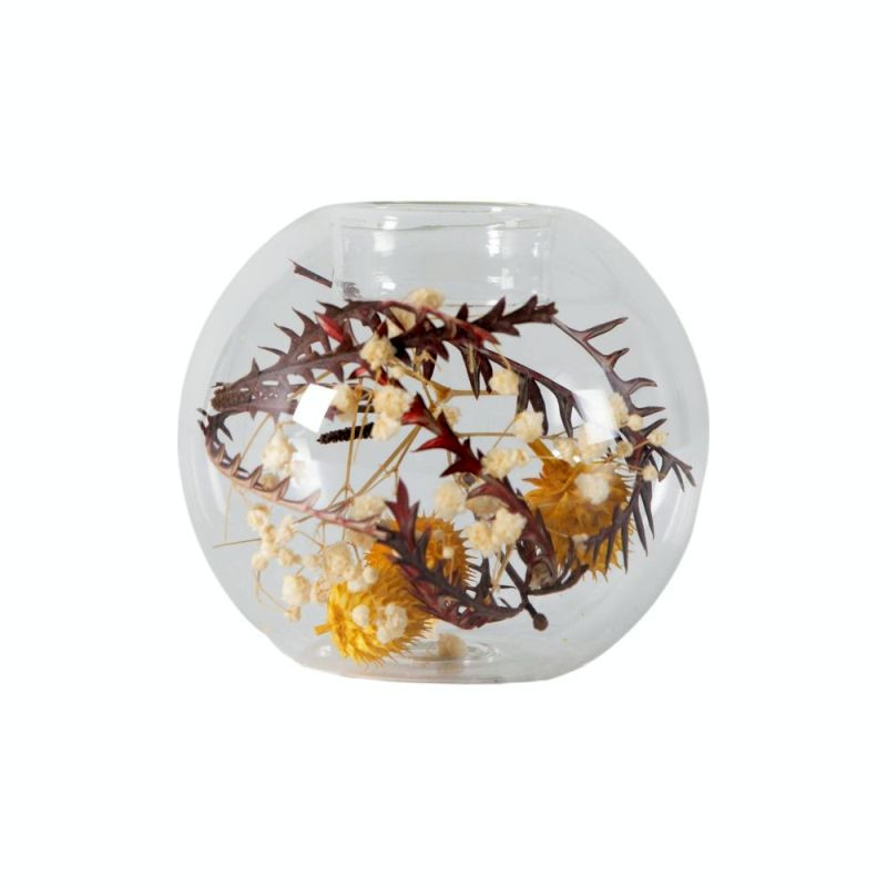 Endon Dry Flora Tealight Holder Cream/Yellow (2pk) D95mm - ED-5059413756801